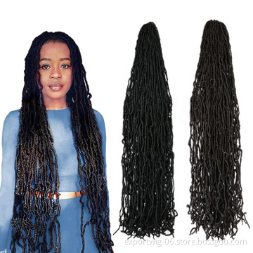 18 24 36inch Goddess Faux Locs Curly Synthetic braiding hair New Soft Locs Crochet Braids Hair Crochet Hair African Roots